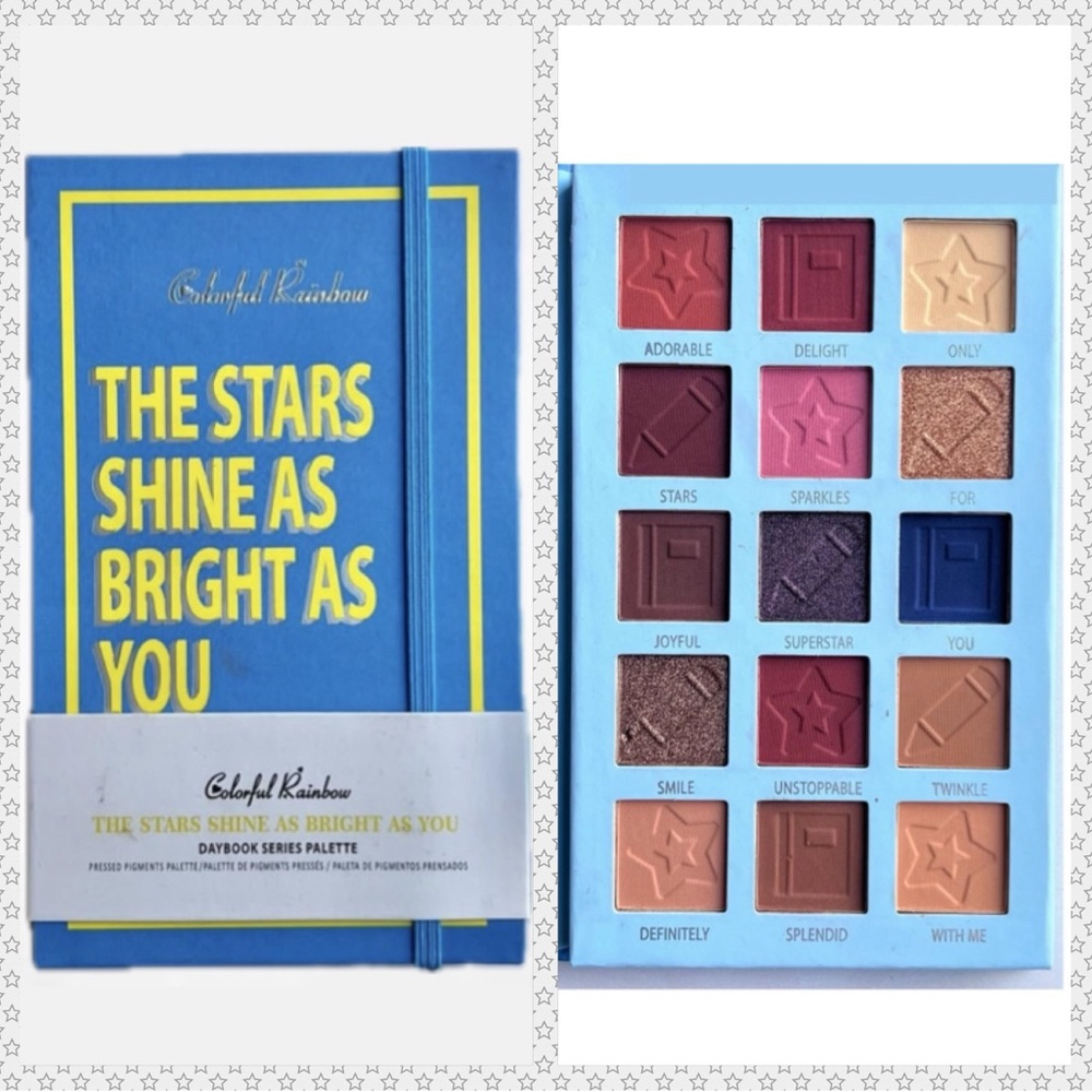 Colorful Rainbow Eyeshadow Palette “The Stars Shine As Bright As You” 15 shades